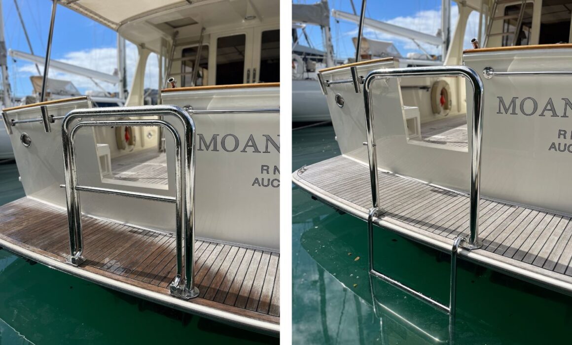 Marine Stainless Steel Fabrication Auckland - stainless steel staples with swim ladder